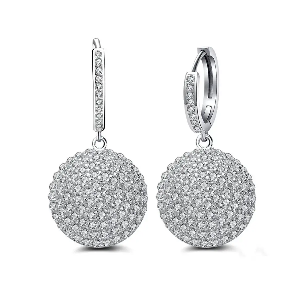 Shiny Disco Ball Earrings - Fabulous Sparkle Day or Night.  Sparkle studded clasps with detailed CZ sparkle that glimmers in the light.  
