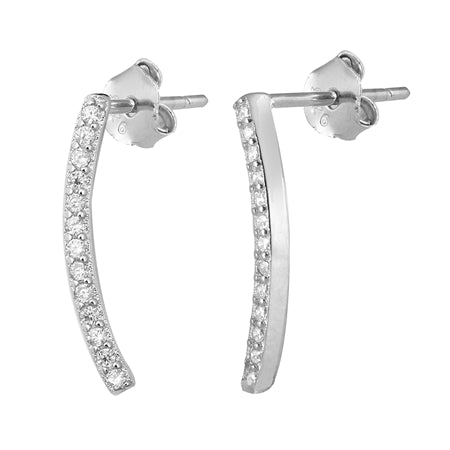 Features stones made of 100% simulated diamond material (AAA CZ),
Set in a pave setting
925 sterling silver earring measures 8 mm high

Great for sensitive ears