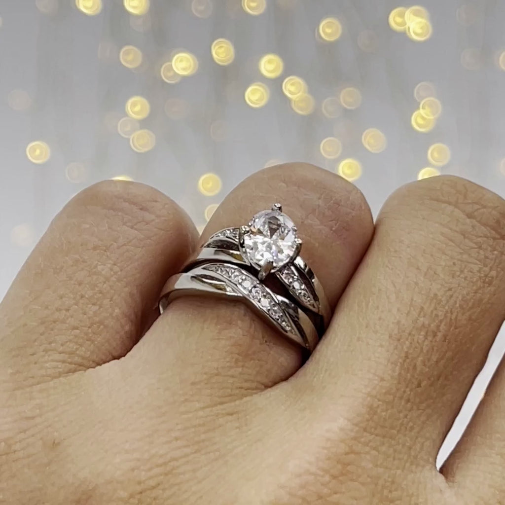 Starlette Galleria Adeline Engagement Ring - CZ Engagement Rings for Women Promise Rings for Women infinity Ring Oval Engagement Ring 925 Engagement Rings for Women Oval Engagement Rings Travel Rings