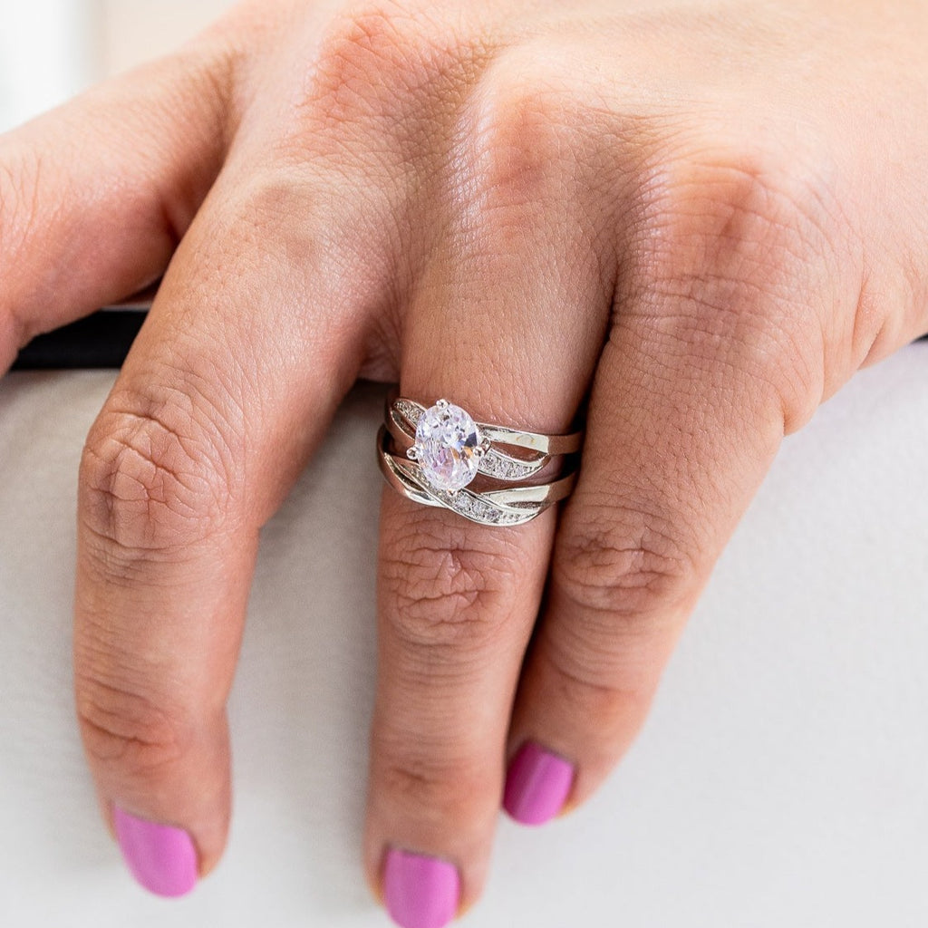 Starlette Galleria Adeline Engagement Ring - CZ Engagement Rings for Women Promise Rings for Women infinity Ring Oval Engagement Ring 925 Engagement Rings for Women Oval Engagement Rings Travel Rings