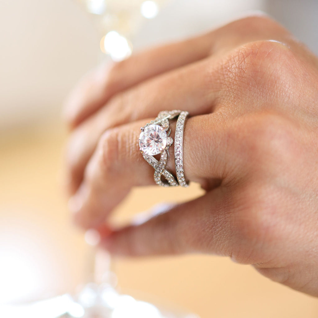 Starlette Galleria Grace Engagement Ring - CZ Engagement Rings for Women Promise Rings for Women Stackable Rings for Women 925 Engagement Rings for Women Round Cut CZ Engagement Rings Travel Rings