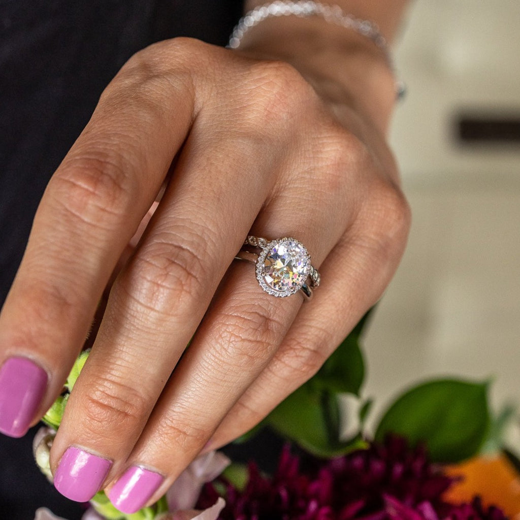 Starlette Galleria Hepburn Engagement Ring - CZ Engagement Rings for Women Promise Rings for Women Oval Engagement Ring 925 engagement rings for women Women's Engagement Rings Simulated Diamond