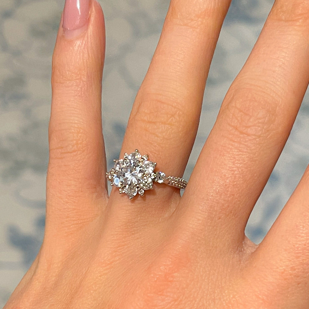 Starlette Galleria Flora Engagement Ring - Engagement Rings for Women Promise Rings for Women Flower Ring Women's Engagement Rings 925 Engagement Rings for Women Womens Engagement Rings Travel Rings