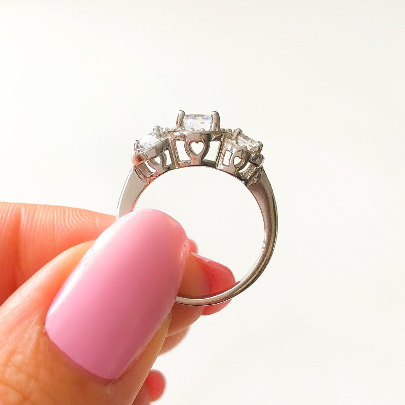 Past Present Future Ring .75 ct Round