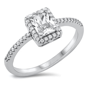 Starlette Galleria Katherine Engagement Ring - CZ Engagement Rings for Women Promise Rings for Women Emerald Cut Engagement Ring Women's Engagement Rings 925 Engagement Rings for Women Travel Rings