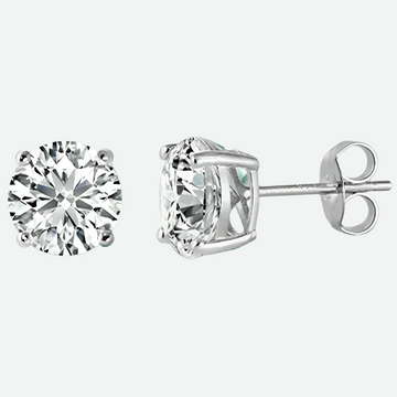 Measuring&nbsp;1.25 carat (7mm)
Set with certified 925 sterling silver, plated in 14k gold
Stone made of simulated diamond material (AAA CZ)
Hypoallergenic and perfect for sensitive ears
Available in gold and rose gold as well