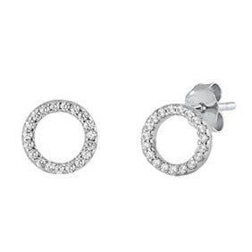 Features 6.5 mm face height and clear Triple A CZ stones
Sterling silver with Rhodium plating for great shine and durability